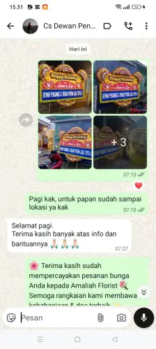 Testimonial Papan Bunga Pernikahan pondokbungur